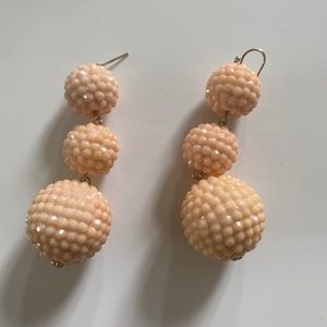 Peachy pink bobble earrings